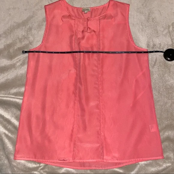 Daniel Cremieux Salmon Scalloped Sleeveless Blouse Size M - Picture 2 of 8